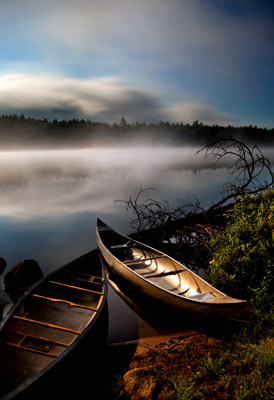 Moonlit Canoe by Peter Blackwood