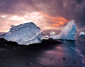 Diamond Beach Icebergs, Iceland by Patty Singer