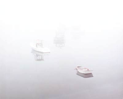 Boats in Fog by Gary Thompson
